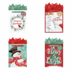 IG DESIGN GROUP AMERICAS INC IG105648 Medium, Contemporary Theme Christmas Gift Bags, Embellished With Either A