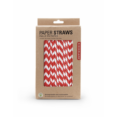 144CT RED Paper Straws