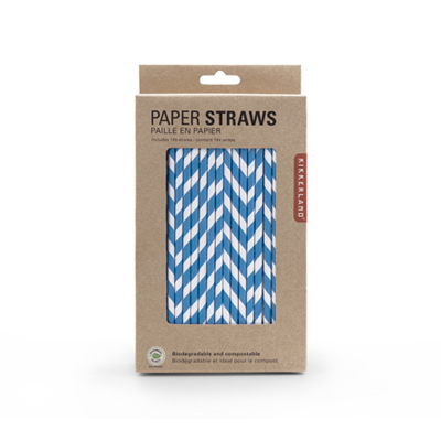 144CT BLU Paper Straws