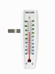 TAYLOR PRECISION PRODUCTS 5153 7-5/8" x 2-3/8", Window Thermometer, Curved Look With Large, Easy