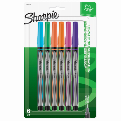 Sharpie 6PK Asst Pens
