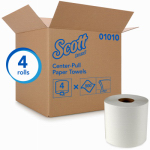 KIMBERLY-CLARK CORP 01051 Scott, 4 Pack, 500 Count, 1 Ply, White Center Flow
