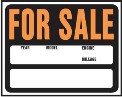 15x19Auto For Sale Sign