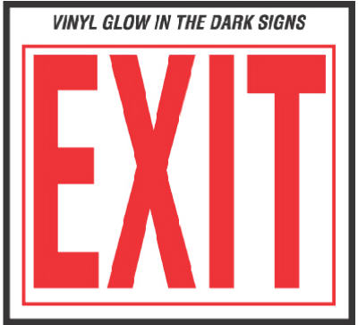 10x12 Glow Exit Sign