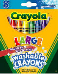 CRAYOLA LLC 52-3280 Crayola, 8 Count, Large Washable Kid's First Crayons, Washes Off