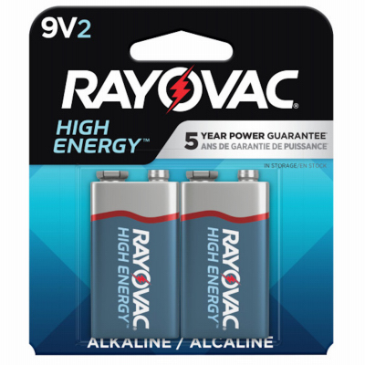 RAYO 2PK 9V Alk Battery