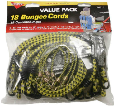 18PC Bungee Cord ASSTD