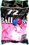 TABLEMATE PRODUCTS 127210 72 Count, 12", Hot Pink, Latex Helium Decorator Balloons.<br>Made in: