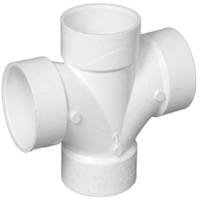 Genova Products 73530 Double Sanitary Tee Pipe Fitting 3" 