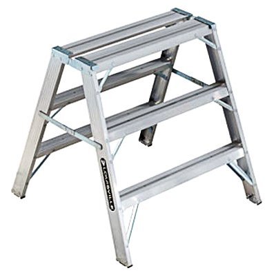 Louisville 3 Foot Aluminum Sawhorse Step Ladder Type 1A 300 LB Rating 