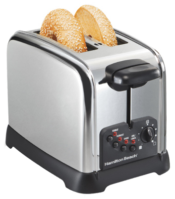 Hamilton Beach Brands 22790 Bagel Toaster, 2-Slice, Chrome