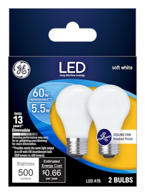 Details About Ge Lighting 25986 Ceiling Fan Led Light Bulbs Soft White Frosted Dimmable
