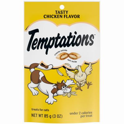 12 Whiskas 72306 3oz Temptations Chicken Flavor Crunchy Cat Snacks Treats Food