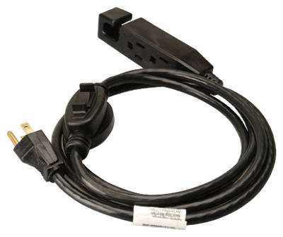 3 04005ME 6' 16 3 SJTW Black Indoor Extension Cords w Inline Switch